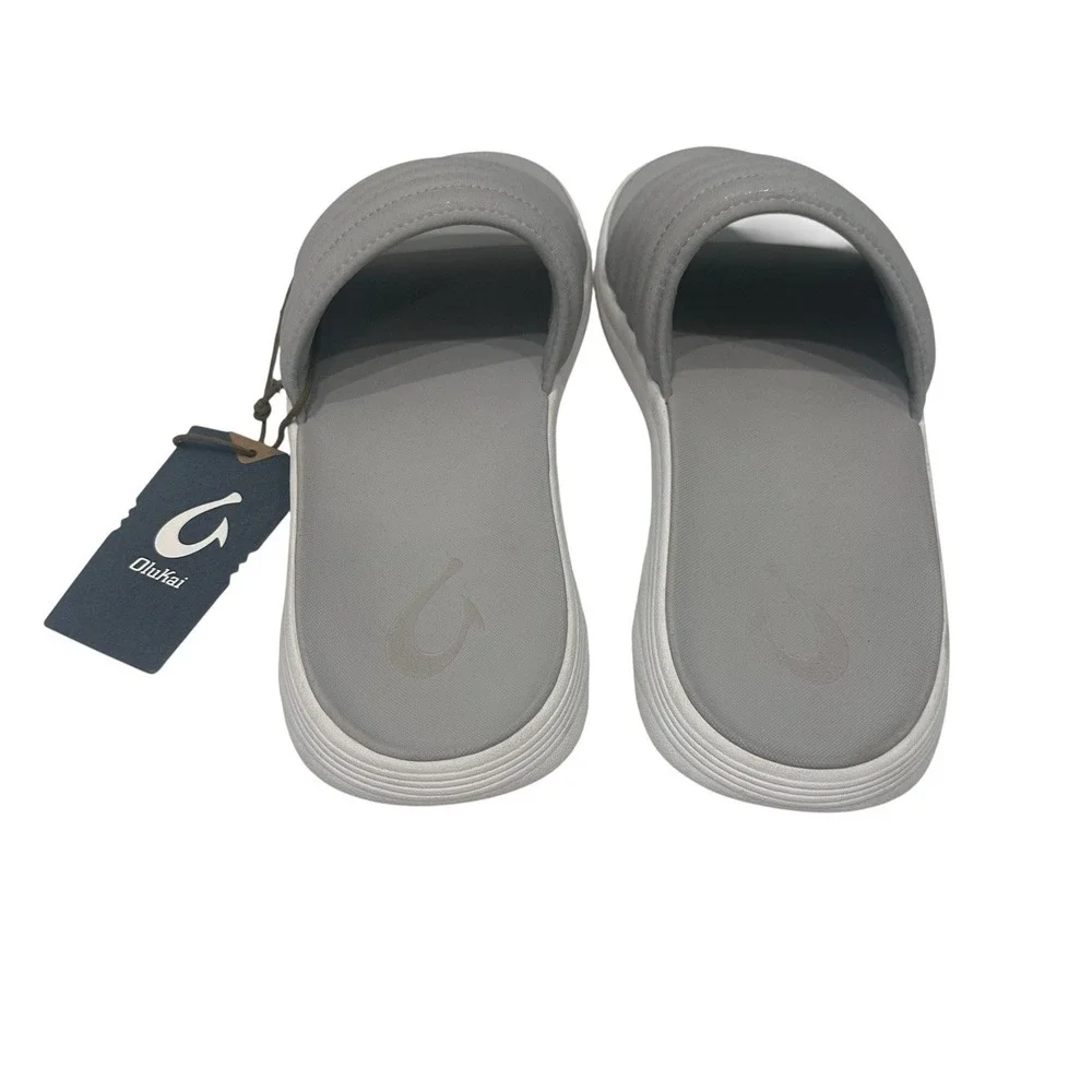 Olukai Komo Slide Men's Sandals Mist Grey Size 13 NWT